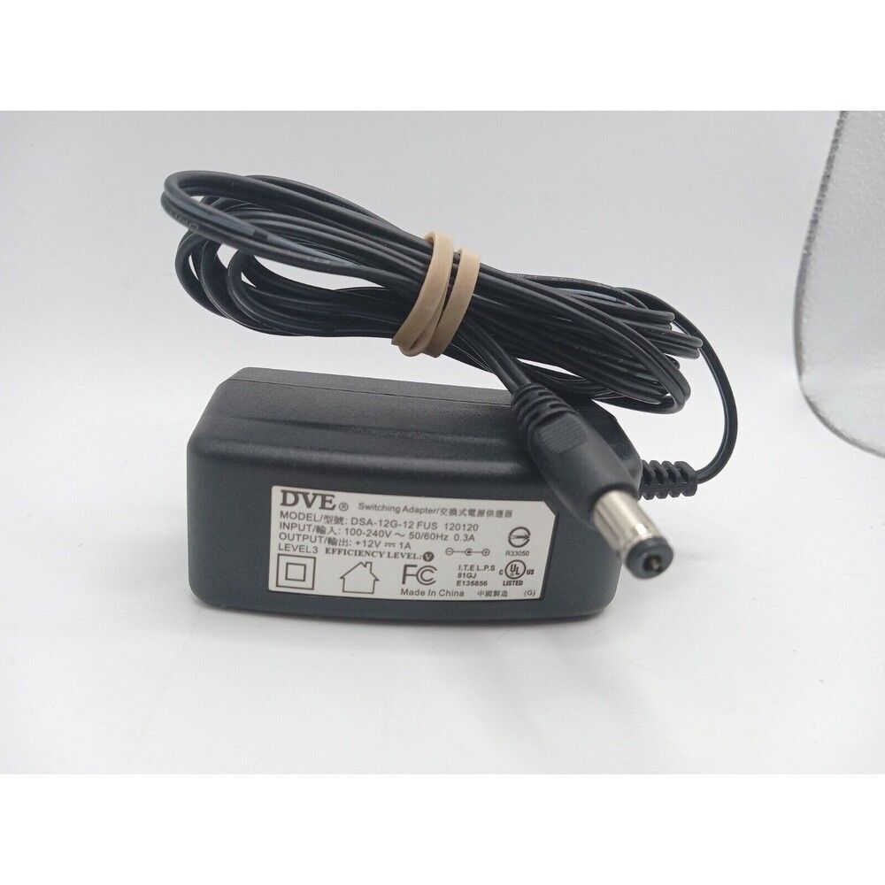 DVE SWITCHING ADAPTER MODEL DSA-12G-12 FUS 120120 Output 12V 1A